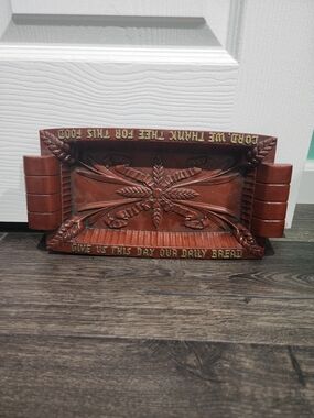 Vintage Burwood Bread Tray "Give Us This Day Our Daily Bread"